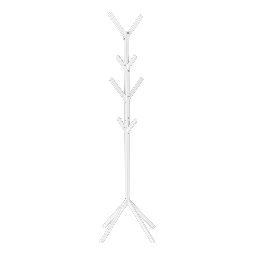 Quatrefoil - Coat Rack Hall Tree 8 Hooks Entryway 70"H Bedroom White