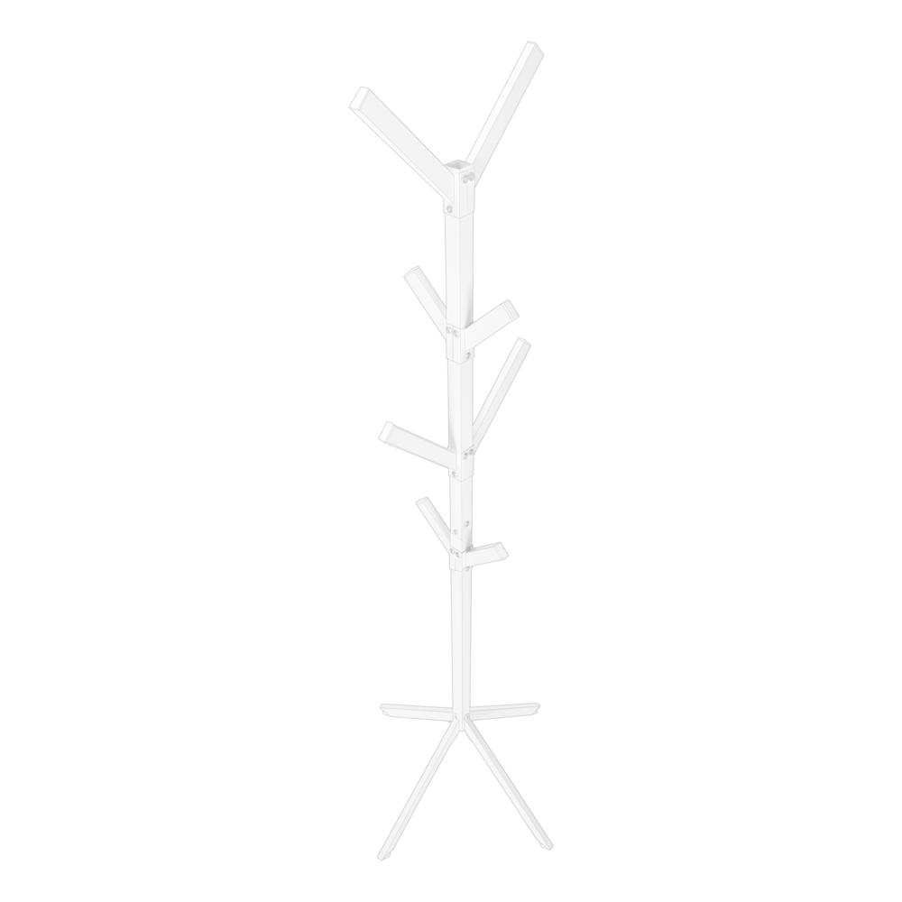 Quatrefoil - Coat Rack Hall Tree 8 Hooks Entryway 70"H Bedroom White