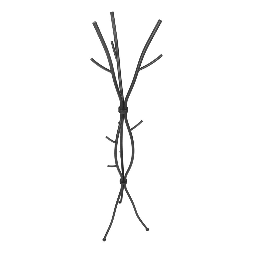 Adell - Coat Rack Hall Tree 11 Hooks Entryway 74"H Bedroom Black