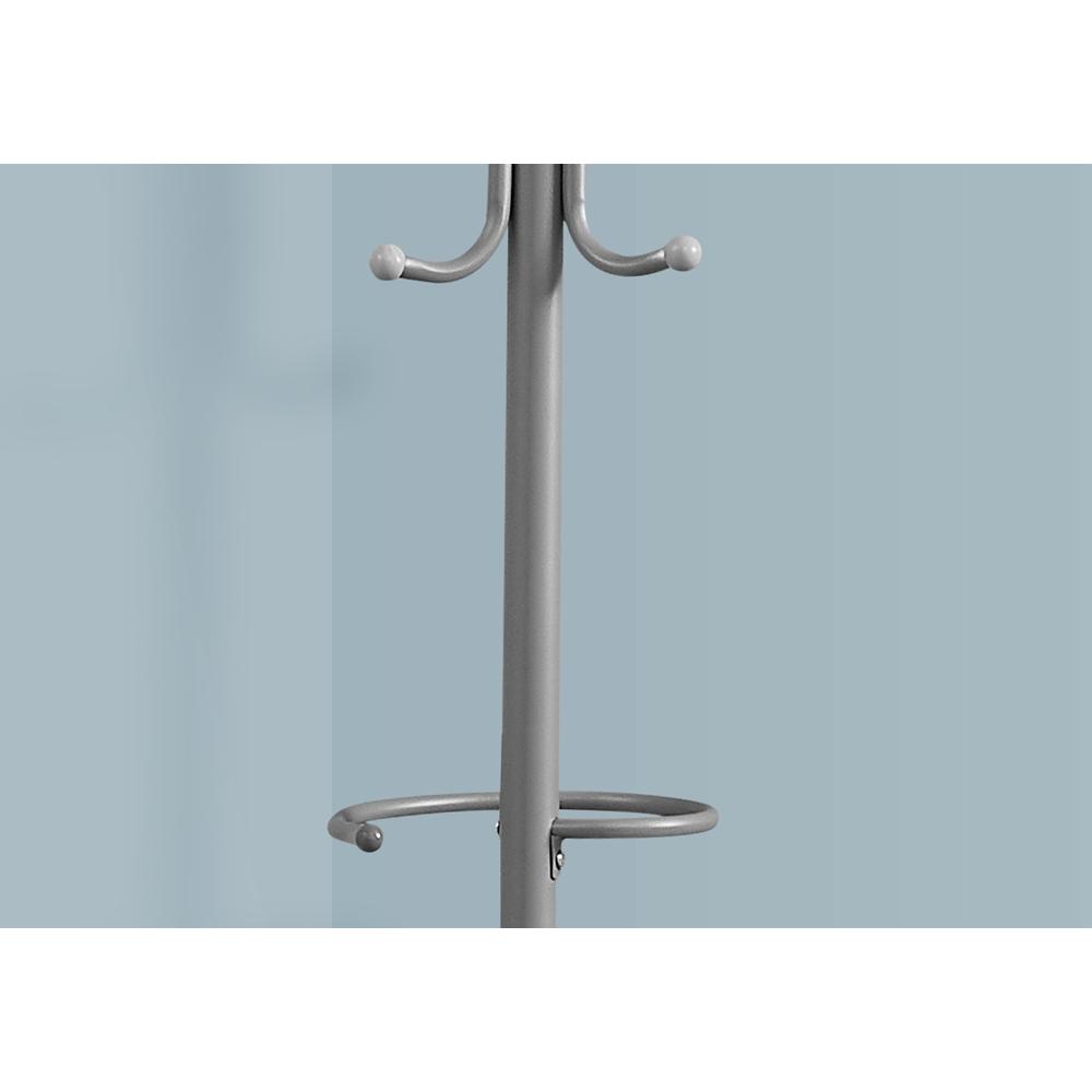 Nino - Coat Rack Hall Tree 6 Hooks Entryway 68"H Bedroom Grey
