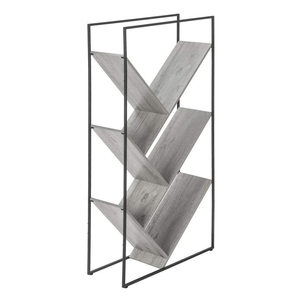 Montego - Bookshelf Bookcase Etagere 3 Tier 60"H Office Bedroom Grey Laminate
