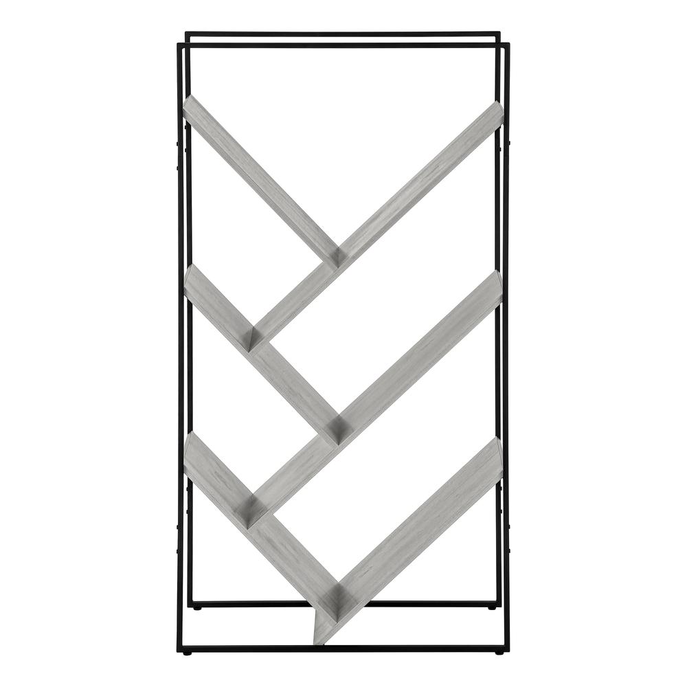 Montego - Bookshelf Bookcase Etagere 3 Tier 60"H Office Bedroom Grey Laminate