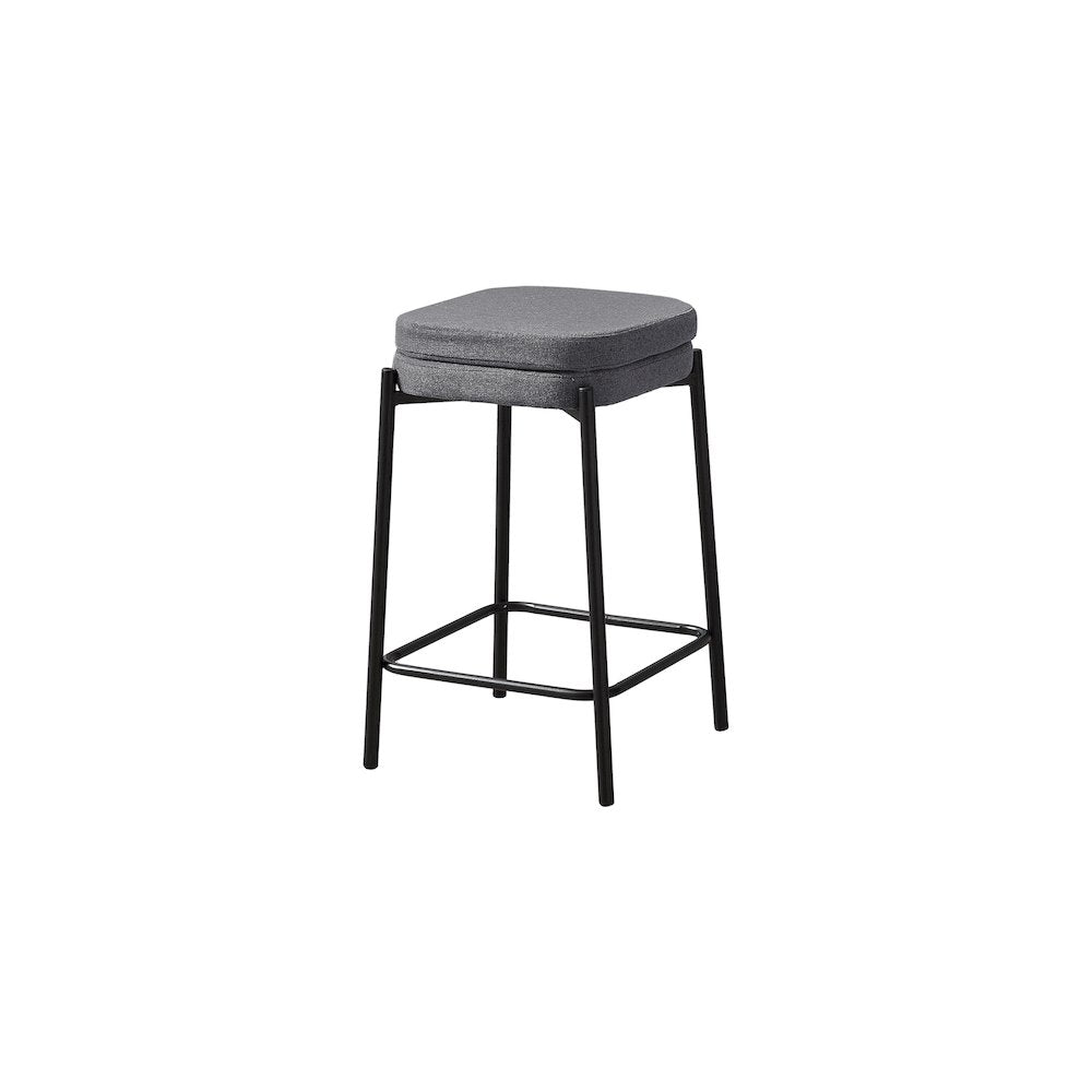 Guilford - Barstool Counter Height Set Of 2 Kitchen Grey Fabric Black