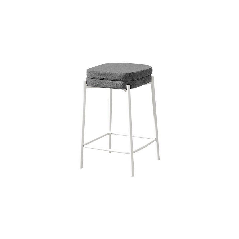 Gamada - Barstool Counter Height Set Of 2 Kitchen Grey Fabric White