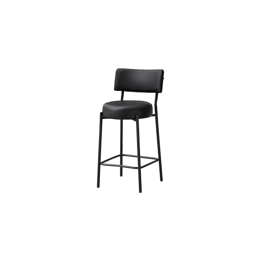 Taina - Barstool Counter Height Set Of 2 Kitchen Black Leather Look