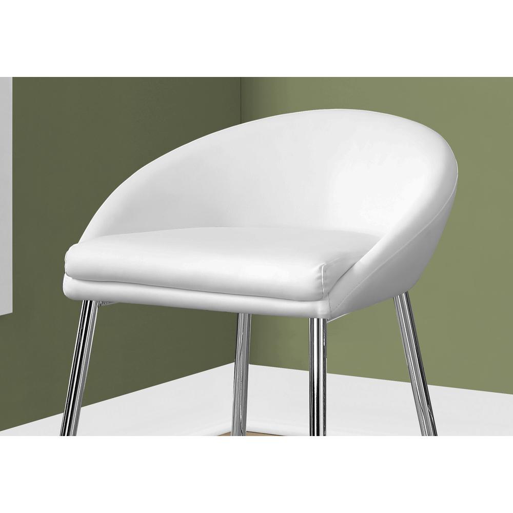 Accent - Bar Stool Set Of 2 Counter Height Kitchen Chrome Metal