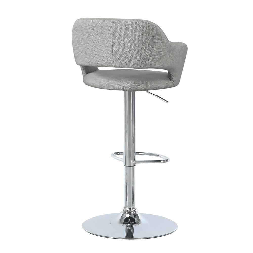 Cairo - Bar Stool Swivel Bar Height Adjustable Chrome Metal Grey Fabric