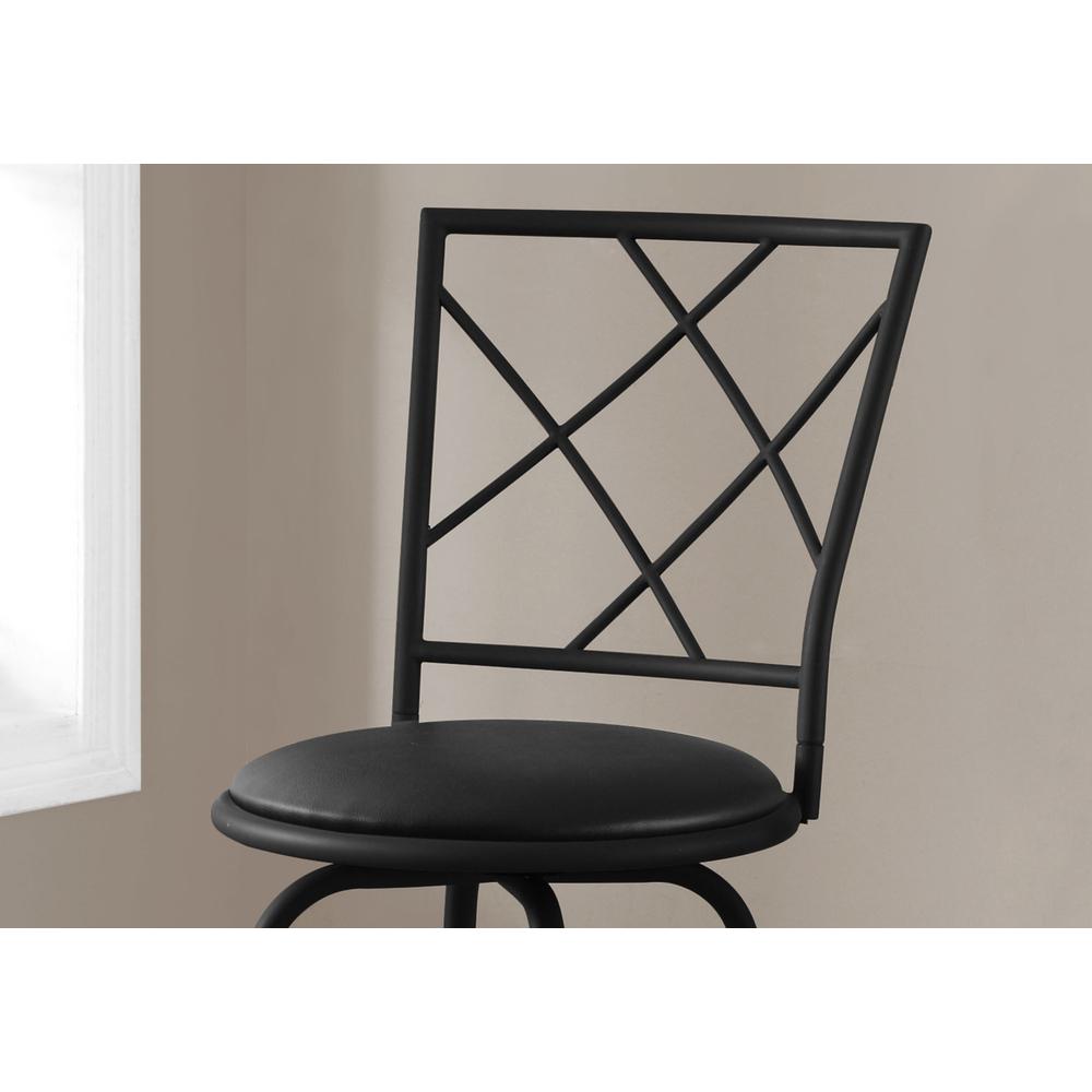 Karima - Bar Stool Set Of 2 Swivel Bar Height Black Metal