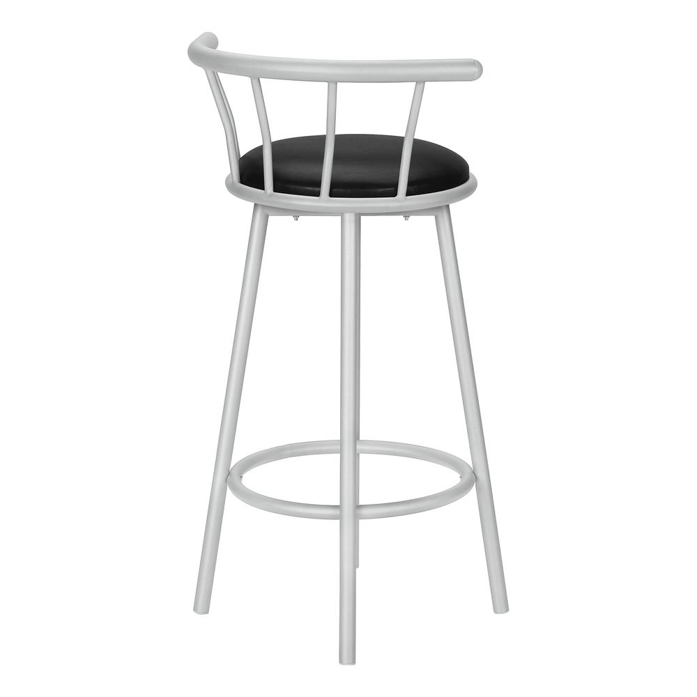 Oleg - Barstool Set Of 2 Swivel Bar Height Grey Metal Black