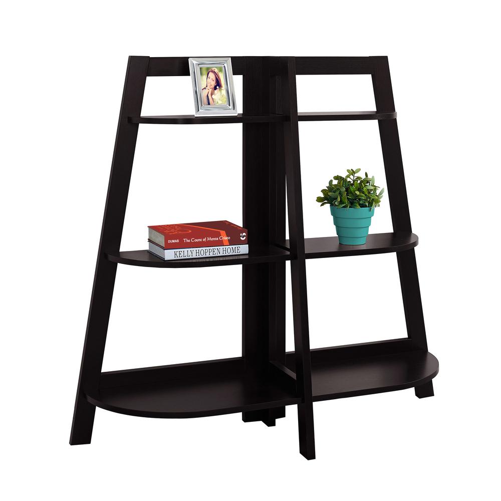 Alesha - Bookshelf Bookcase Etagere 3 Tier 48"H Office Bedroom Brown Laminate