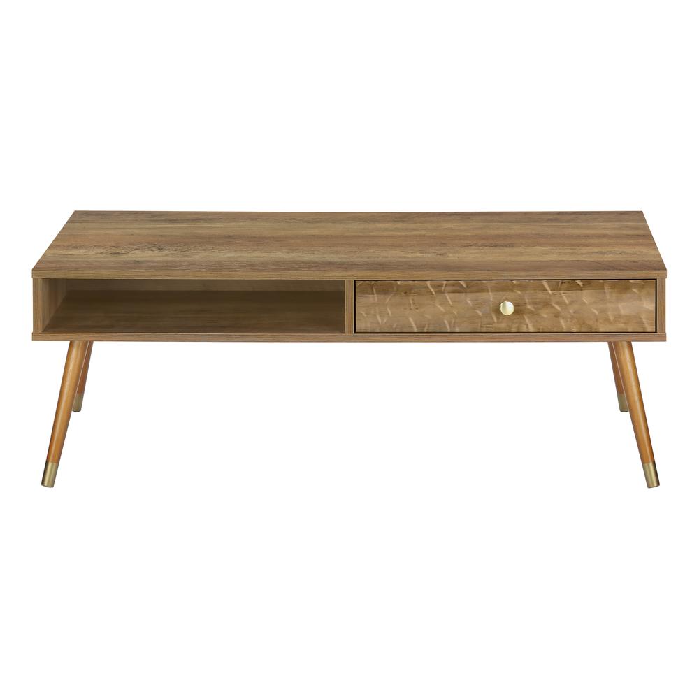 Flax - Coffee Table Accent Cocktail Rectangular Storage Living Room 44"L Walnut