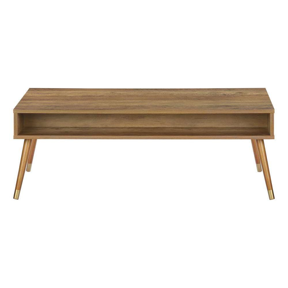 Flax - Coffee Table Accent Cocktail Rectangular Storage Living Room 44"L Walnut