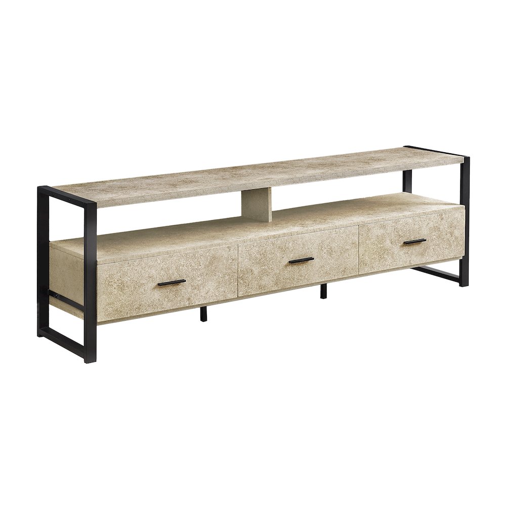 Decon - Tv Stand 72 Inch Media Entertainment Center Storage Drawers Cream