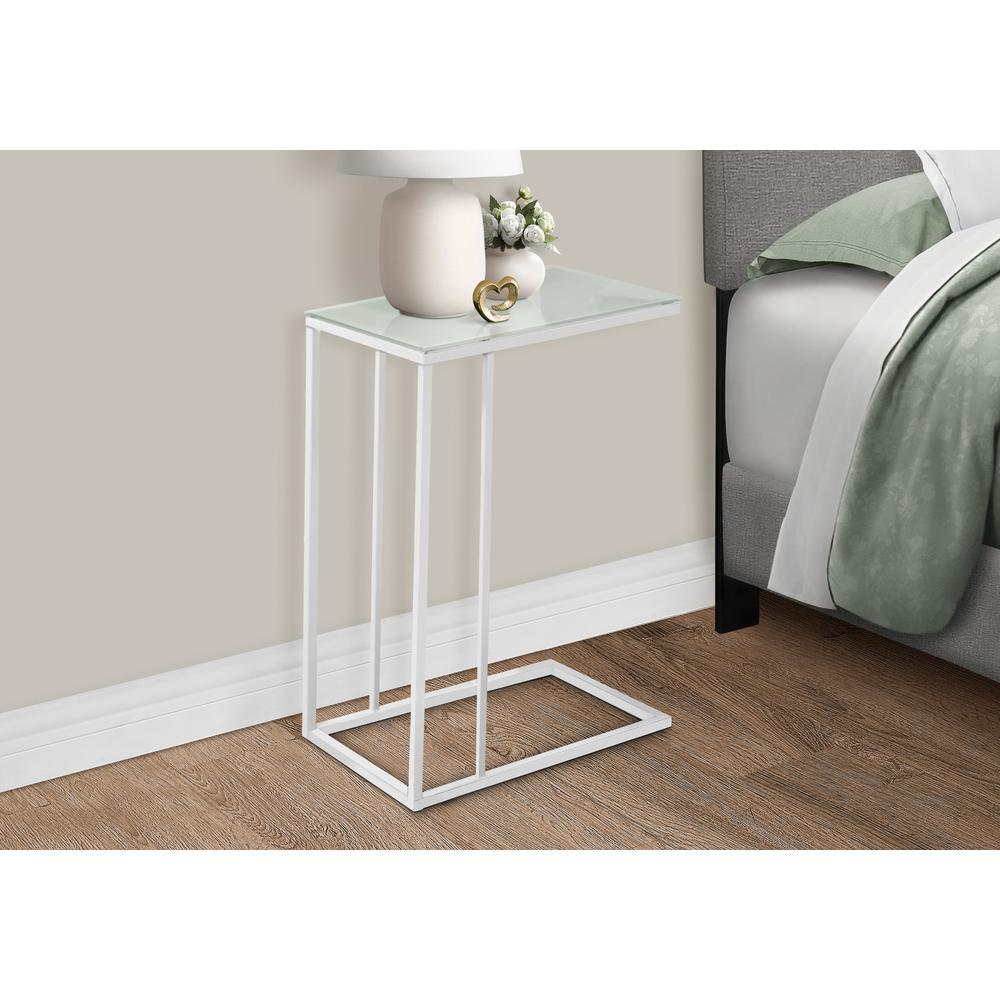 Chevron - Accent Table C-shaped End Side Snack Living Room Bedroom Tempered