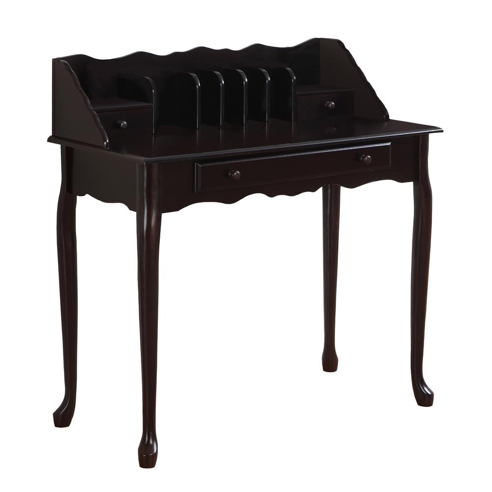 Netherlands - Computer Desk Home Office Laptop Storage Drawers 36"L Work Brown
