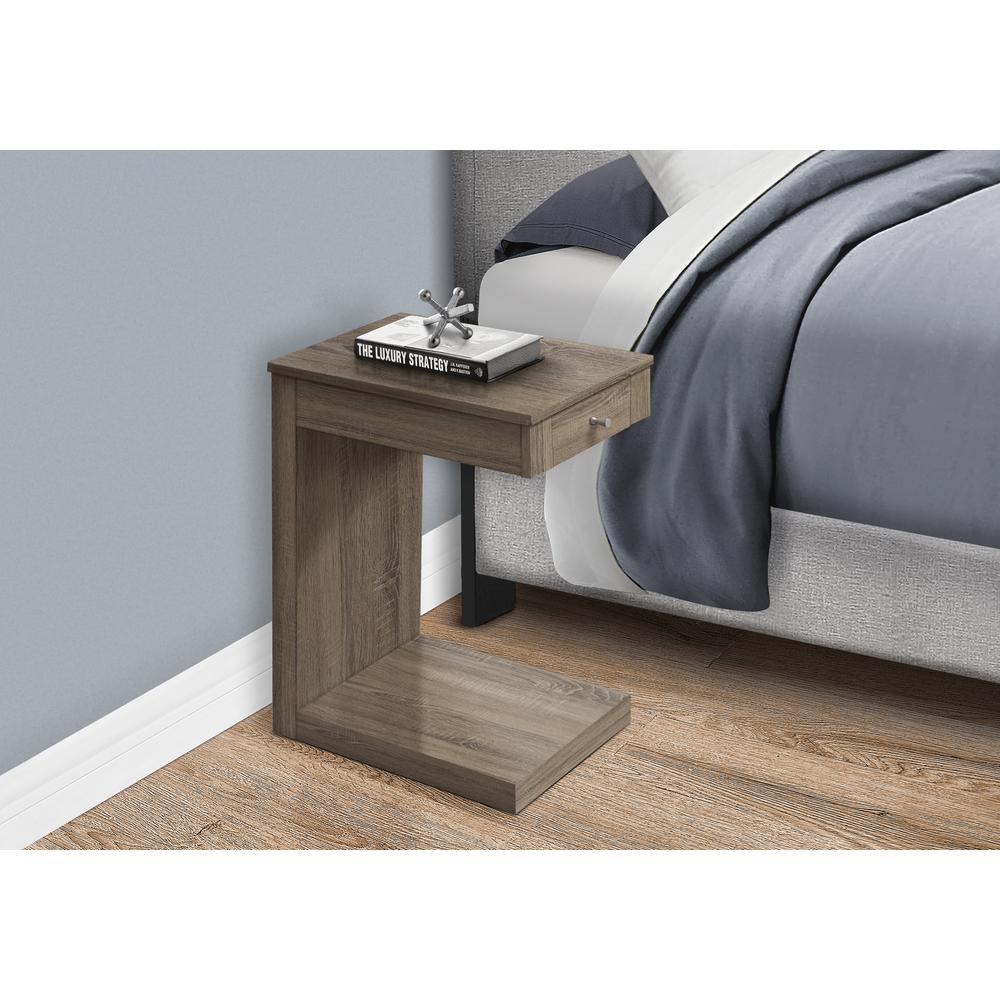 London - Accent Table C-shaped End Side Snack Storage Drawer Living Room