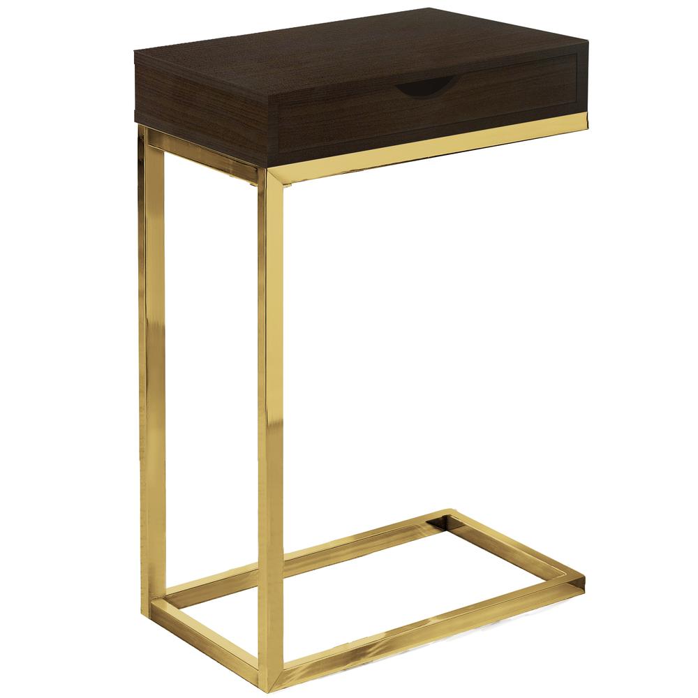 Arielle - Accent Table C-shaped End Side Snack Storage Drawer Living Room