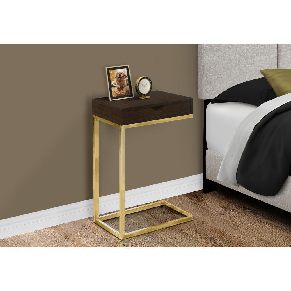 Arielle - Accent Table C-shaped End Side Snack Storage Drawer Living Room