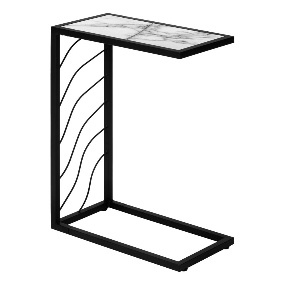 Dahlia - Accent Table C-shaped End Side Snack Living Room Bedroom White