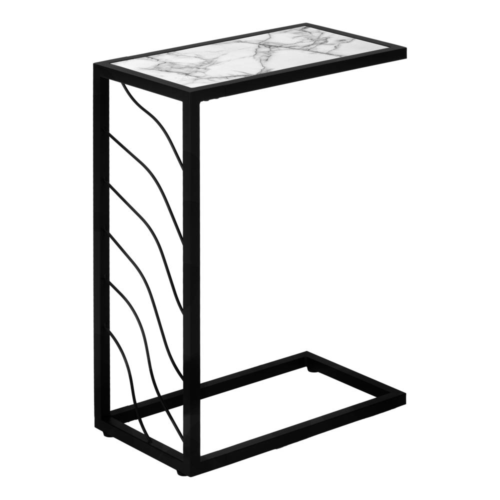 Dahlia - Accent Table C-shaped End Side Snack Living Room Bedroom White
