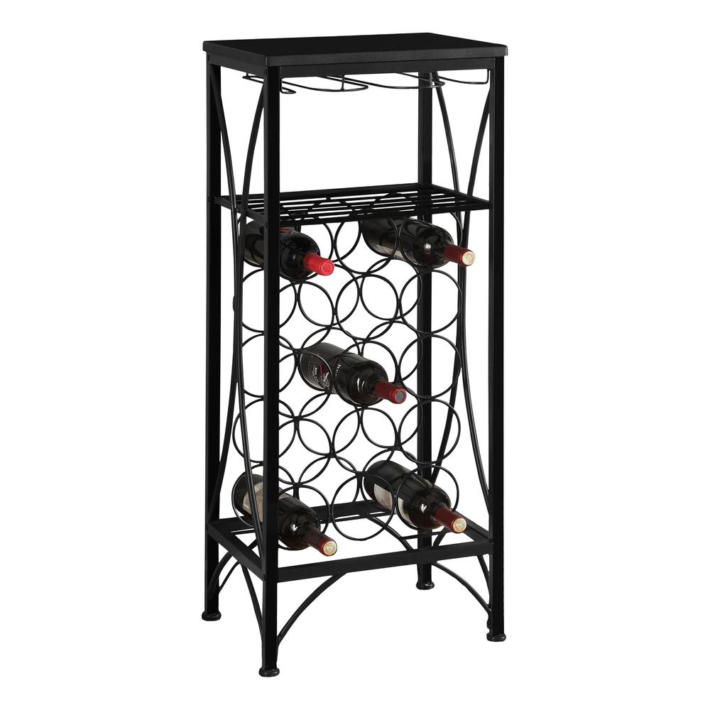 Mabelle - Home Bar Wine Rack Black Metal Transitional