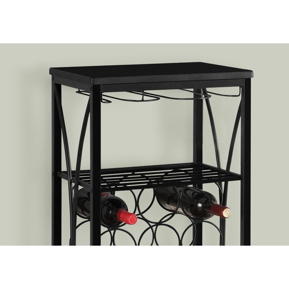 Mabelle - Home Bar Wine Rack Black Metal Transitional