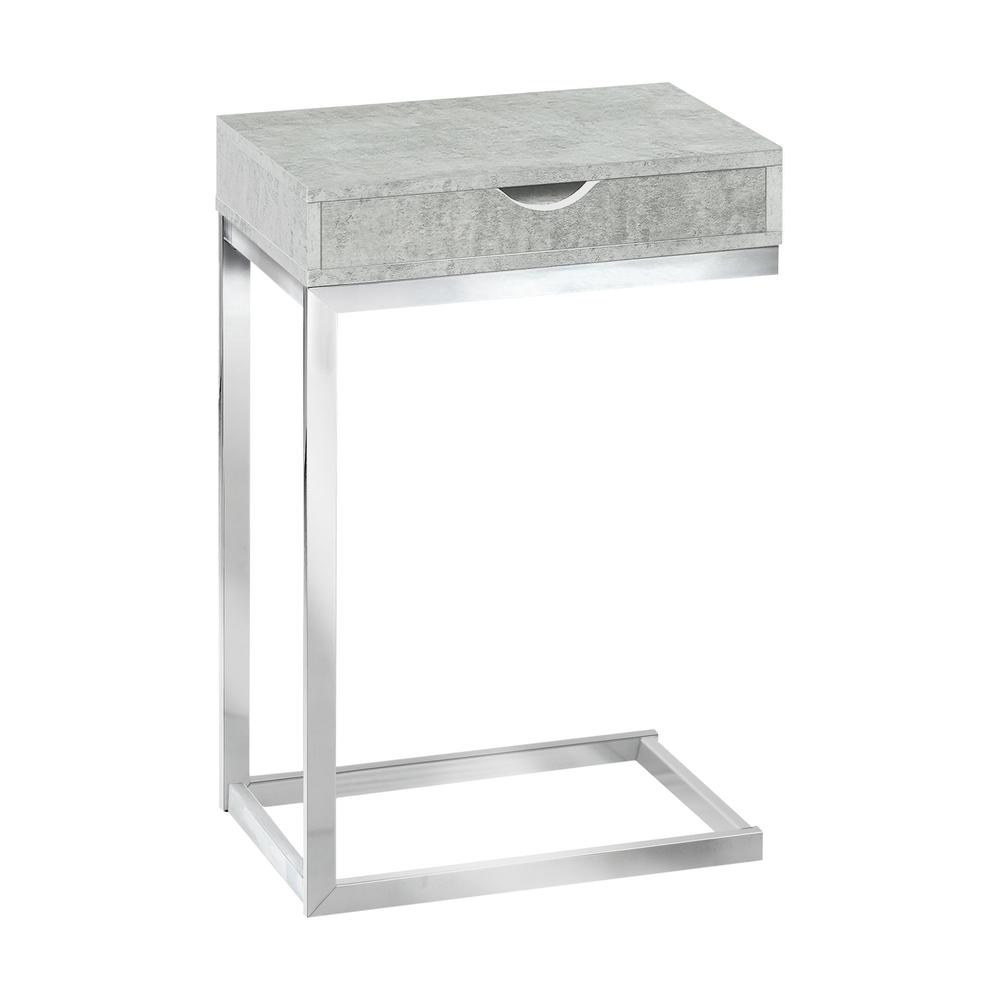 Cassandra - Accent Table C-shaped End Side Snack Storage Drawer Living Room