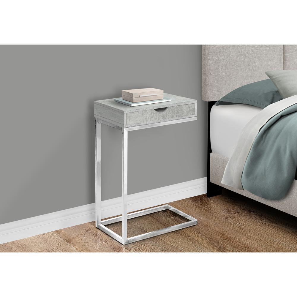 Cassandra - Accent Table C-shaped End Side Snack Storage Drawer Living Room