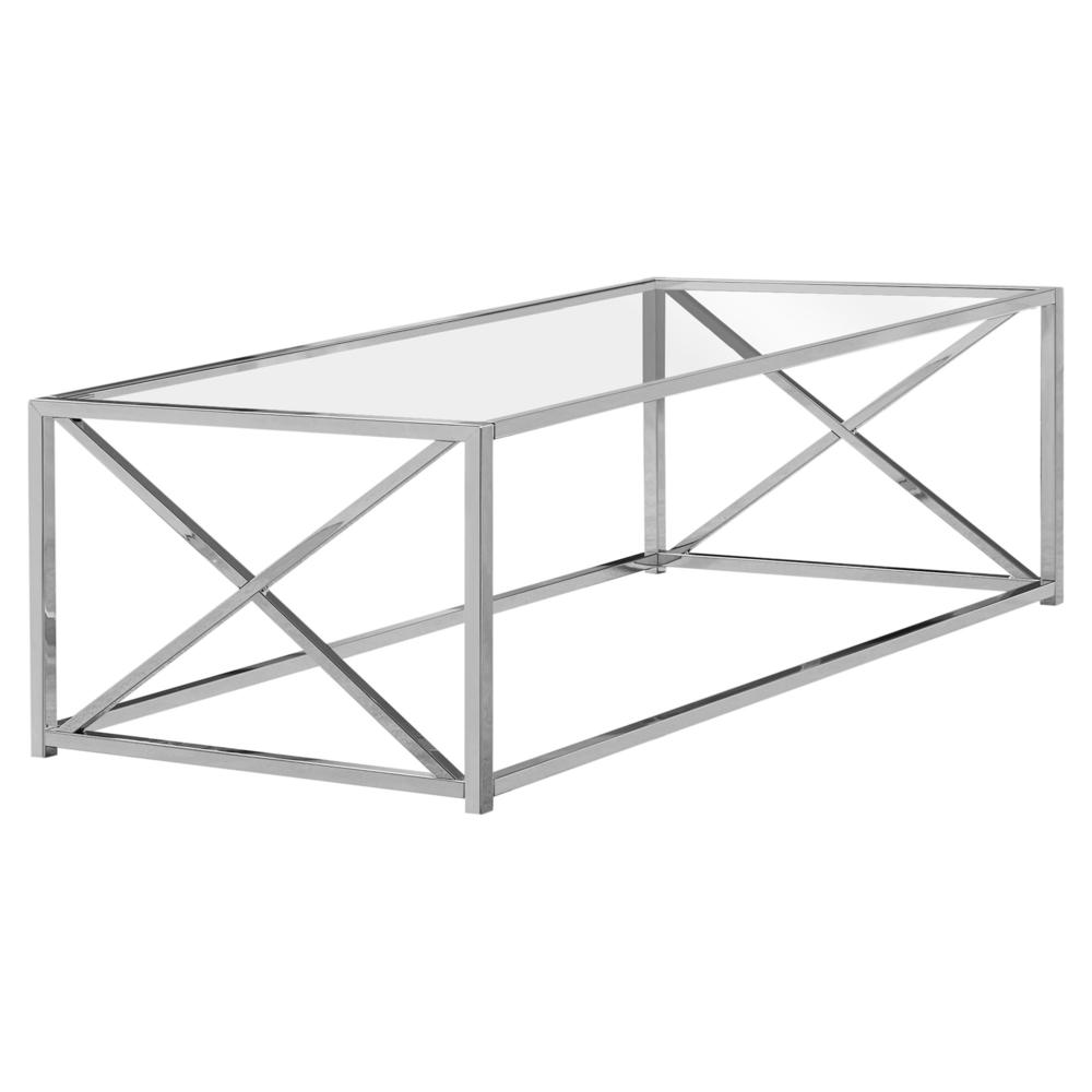 Jupiter - Coffee Table Accent Cocktail Rectangular Living Room 44"L Clear Tempered