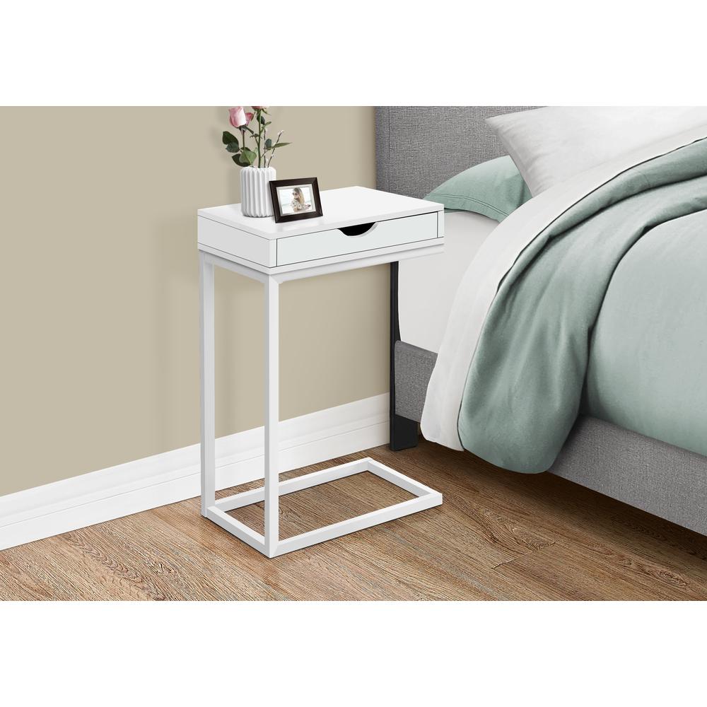 Alena - Accent Table C-shaped End Side Snack Storage Drawer Living Room