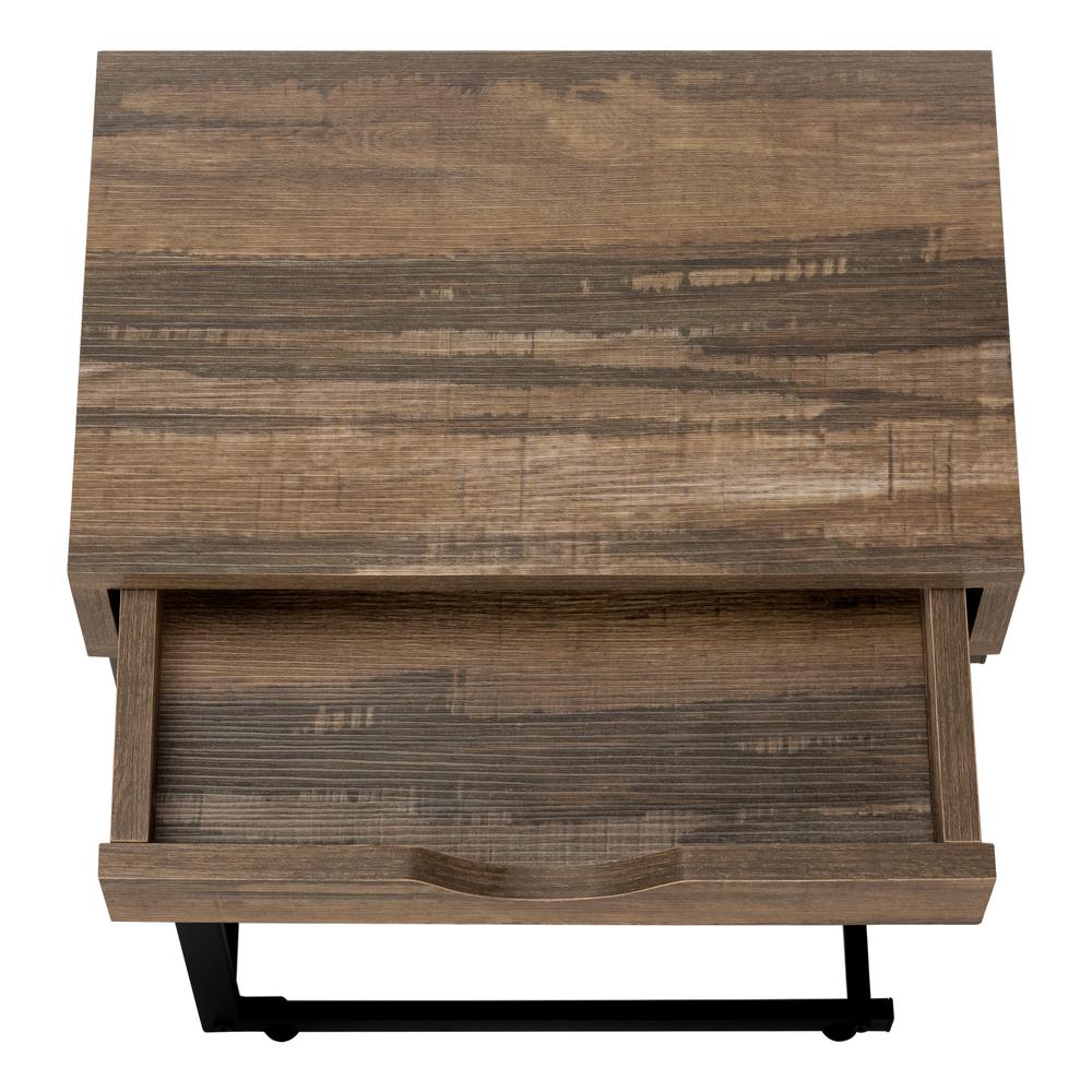 Cordelia - Accent Table C-shaped End Side Snack Storage Drawer Living Room