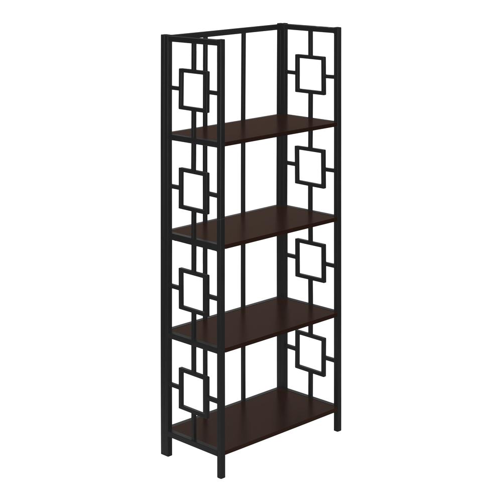 Aden - Bookshelf Bookcase Etagere 4 Tier 62"H Office Bedroom Brown Laminate