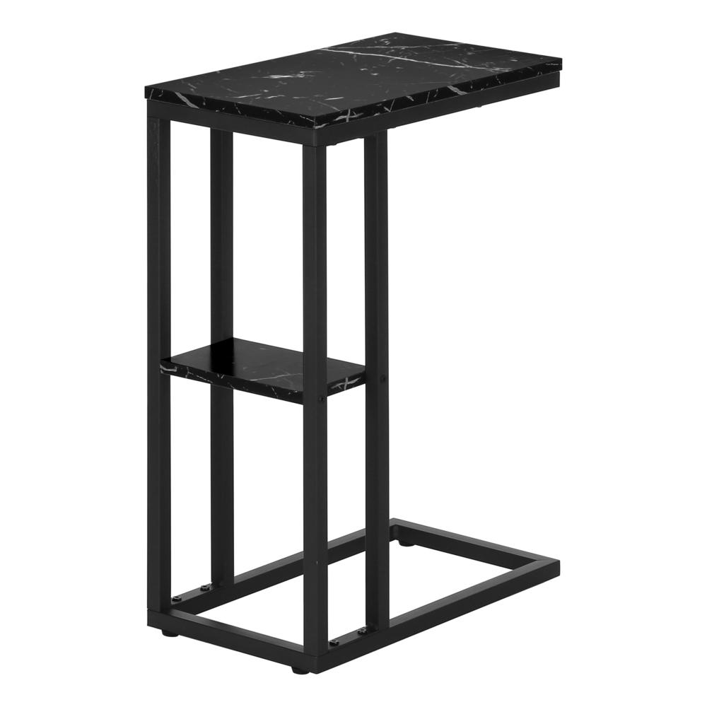 Micah - Accent Table C-shaped End Side Snack Living Room Bedroom Black