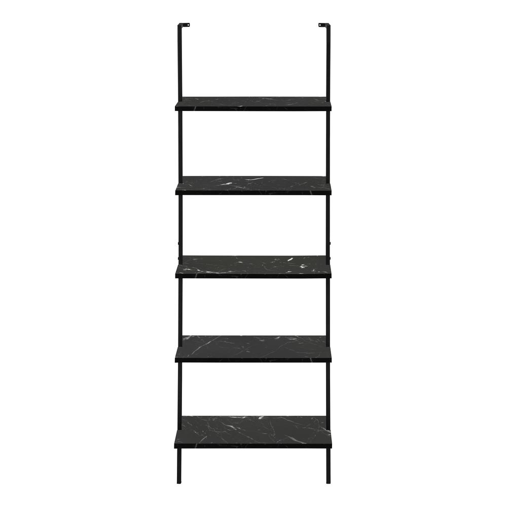 Violetta - Bookshelf Bookcase Etagere Ladder 5 Tier 72"H Office Bedroom Black