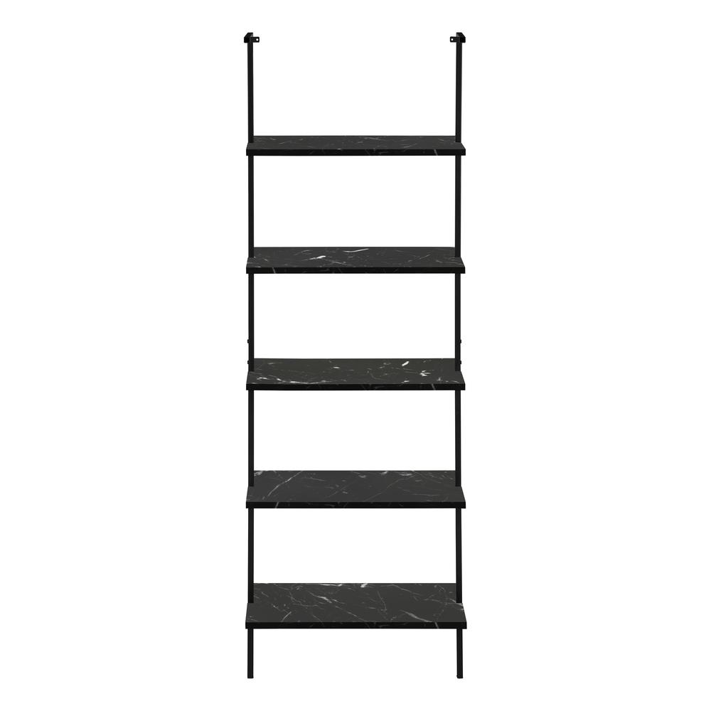 Violetta - Bookshelf Bookcase Etagere Ladder 5 Tier 72"H Office Bedroom Black