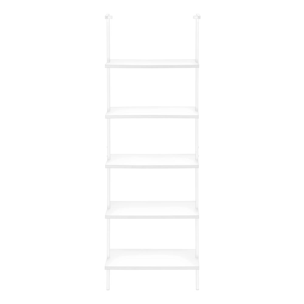 Tomasso - Bookshelf Bookcase Etagere Ladder 5 Tier 72"H Office Bedroom White