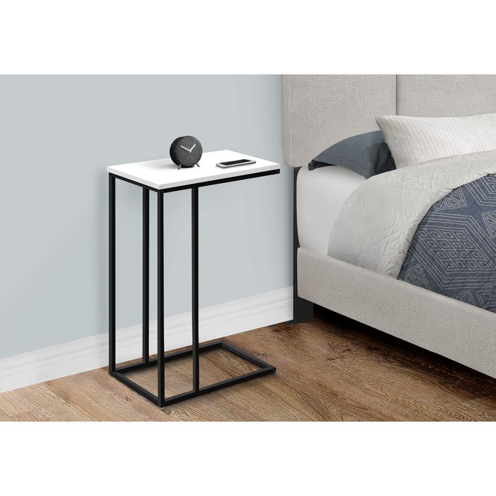Charlier - Accent Table C-shaped End Side Snack Living Room Bedroom White