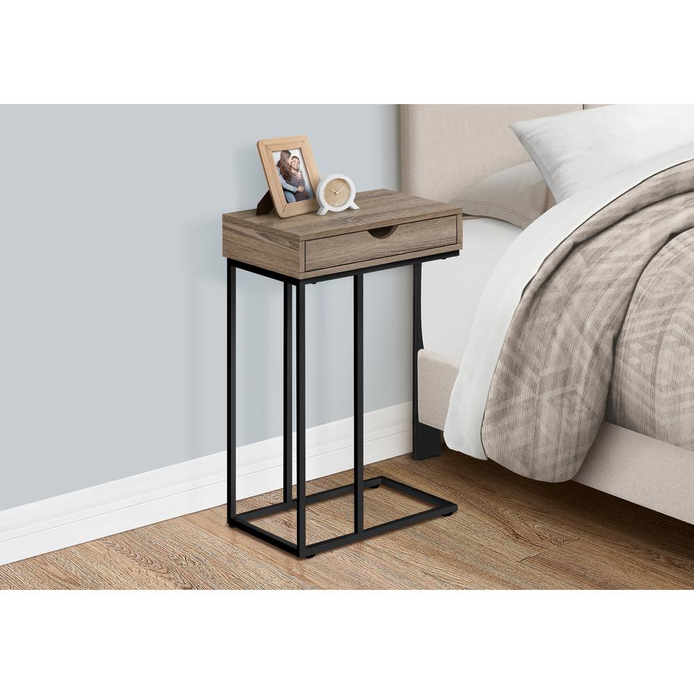 Minette - Accent Table C-shaped End Side Snack Storage Drawer Living Room