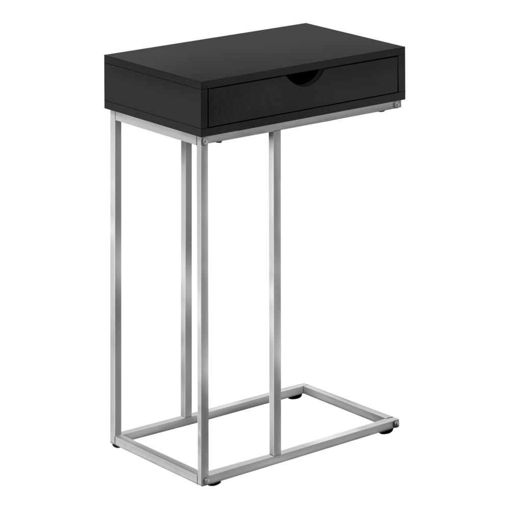 Caron - Accent Table C-shaped End Side Snack Storage Drawer Living Room