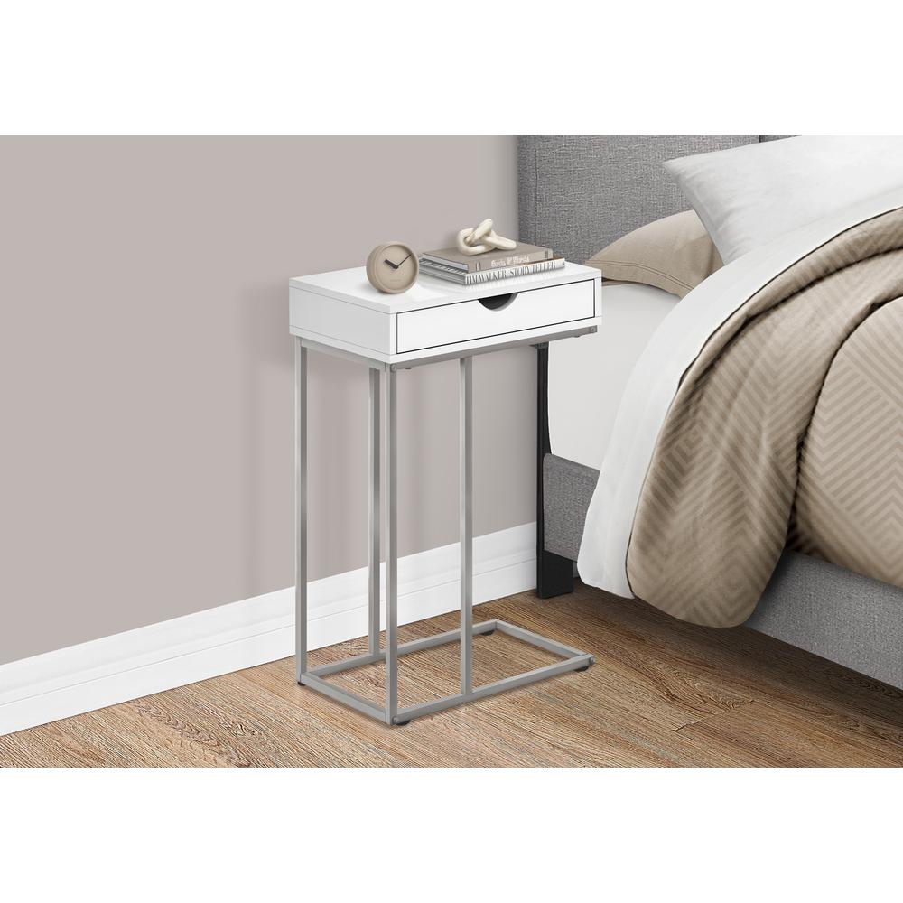 Reneau - Accent Table C-shaped End Side Snack Storage Drawer Living Room