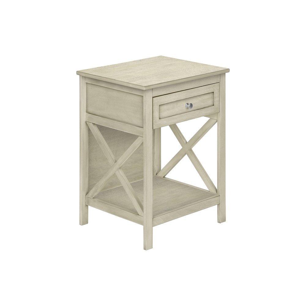 Ansa - Accent Table End Side Table 2 Tier Bedroom Nightstand Lamp