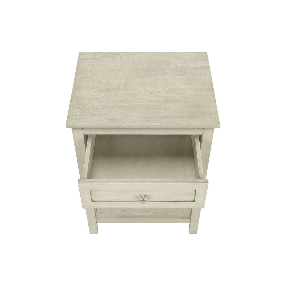 Ansa - Accent Table End Side Table 2 Tier Bedroom Nightstand Lamp