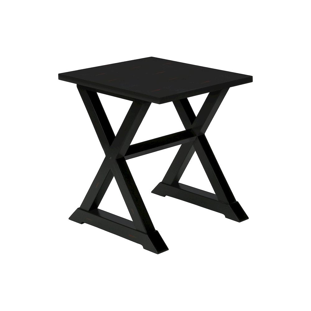 Noll - Accent Table End Side Table Square Nightstand Bedroom Lamp Black