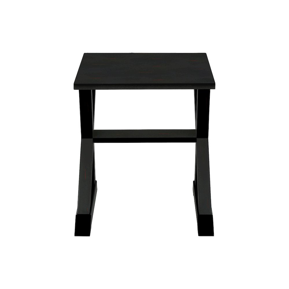 Noll - Accent Table End Side Table Square Nightstand Bedroom Lamp Black