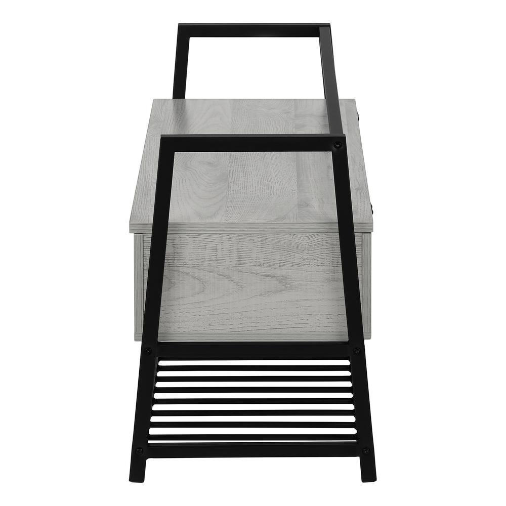 Laima - Bench Entryway Hallway Storage 42" Rectangular Grey Laminate Black Metal