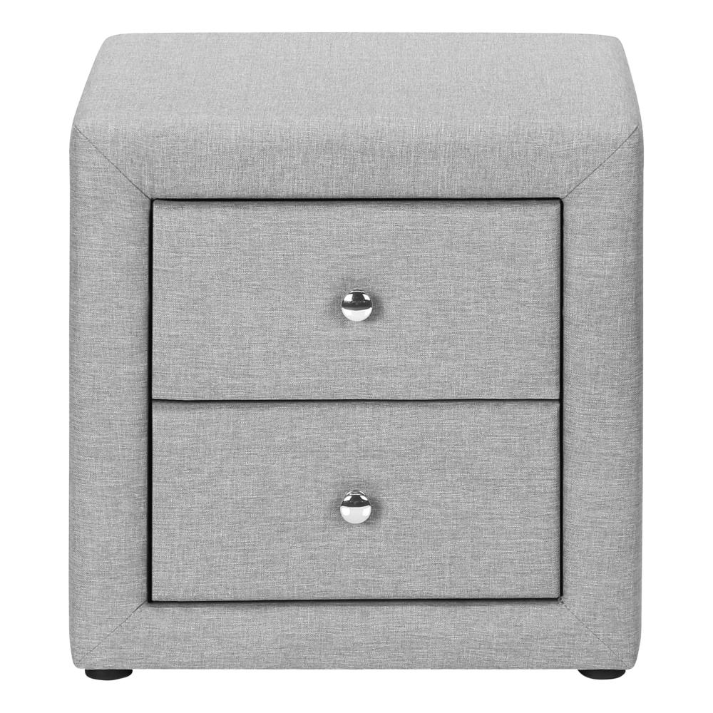 Dorthy - Nightstand Nightstand End Side Lamp Storage Drawer Bedroom Upholstered Grey