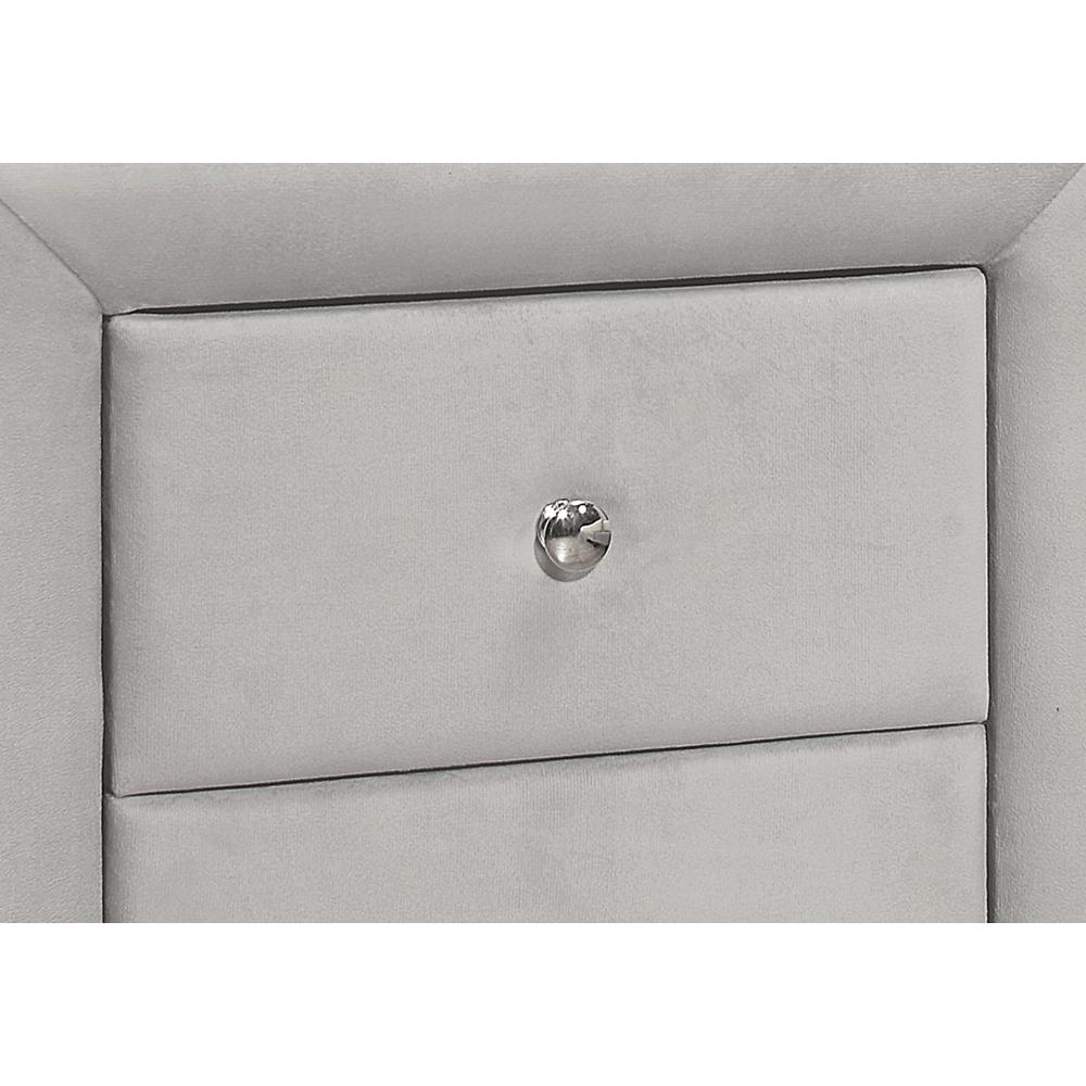 Ramon - Nightstand Nightstand End Side Lamp Storage Drawer Bedroom Upholstered Grey