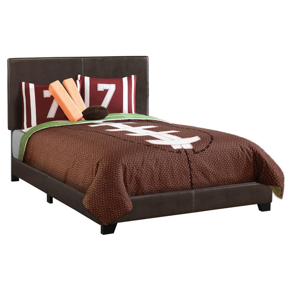 Convene Transitional Full Size Brown Upholstered Bed – Leather Look with Contemporary Styling