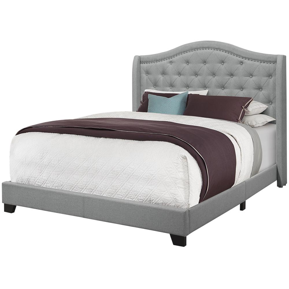 Rose bed-queen-size-bedroom-upholstered-grey-velvet-chrome-trim-traditional-27