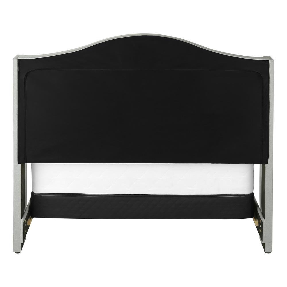 Raquel Cambridge Collection Queen Grey Velvet Bed – Traditional Chrome Trim & Tufted Headboard